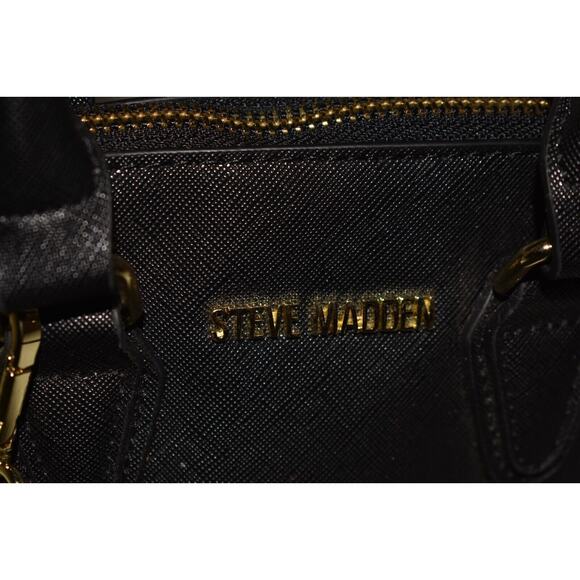 STEVE MADDEN $88 Faith Saffiano Small Leather Crossbody Black - Picture 3 of 5